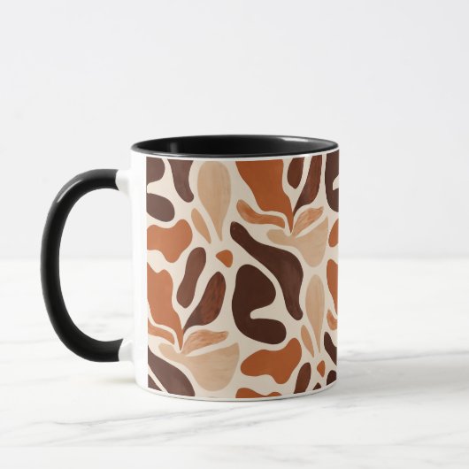Boho Abstract Flow Mug – Soft Shape Composition マグカップ (左)