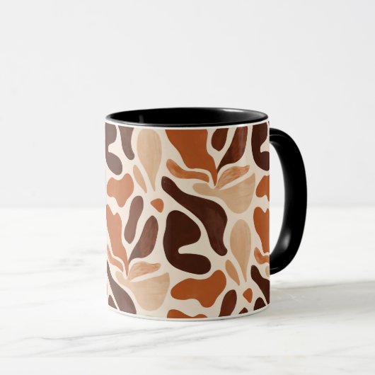 Boho Abstract Flow Mug – Soft Shape Composition マグカップ (正面右)
