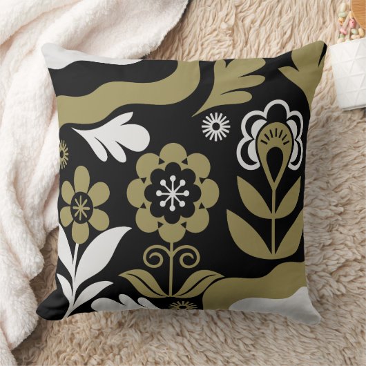 Boho Abstract Flower Art クッション (ブランケット)