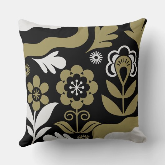 Boho Abstract Flower Art クッション (裏面)