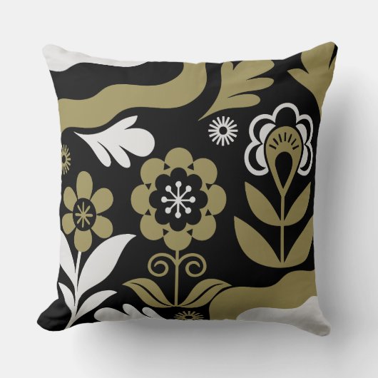 Boho Abstract Flower Art クッション (正面)