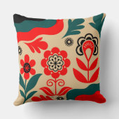 Boho Abstract Flower Wall Art クッション (裏面)