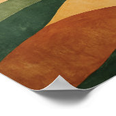 Boho Abstract Landscape Earth Tone Desert ポスター (角)