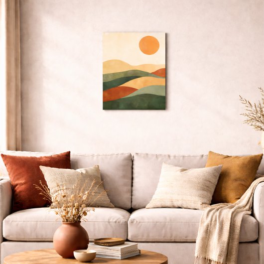 Boho Abstract Landscape Earth Tone Desert ポスター