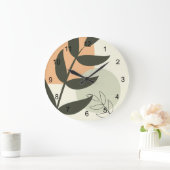Boho Abstract Leaf Wall Clock ラージ壁時計 (ホーム)