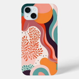 Boho Abstract Minimalist Shape Colorful iPhone 15 Miniケース
