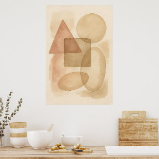 Boho Abstract Minimalist Wall Art ポスター