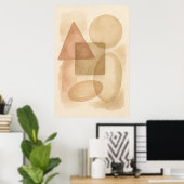 Boho Abstract Minimalist Wall Art ポスター (ホームオフィス)