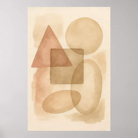 Boho Abstract Minimalist Wall Art ポスター (正面)
