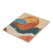 Boho Abstract Mountain Landscape with Sun タイル (側面)