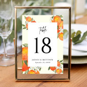 Boho Abstract Orange Garden Wedding Seating テーブルナンバー