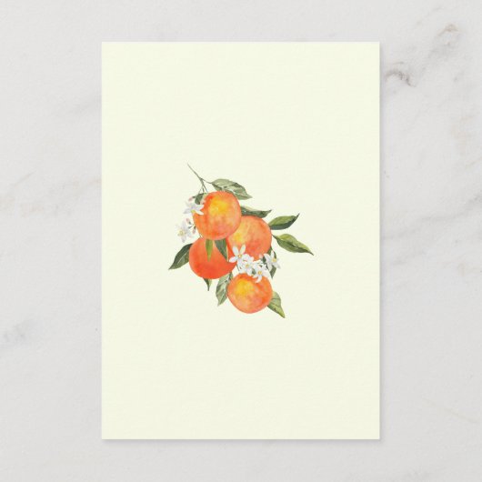 Boho Abstract Orange Wedding Details エンクロージャーカード (裏面)