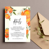 Boho Abstract Orange Wedding Details エンクロージャーカード