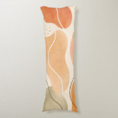 Boho Abstract Organic Body Pillow - Earthy  ボディピロー (正面縦)