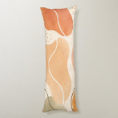 Boho Abstract Organic Body Pillow - Earthy  ボディピロー (裏面 (縦))