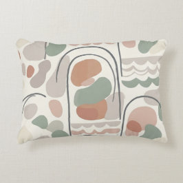 Boho Abstract Organic Shape Pillow - Earthy  アクセントクッション