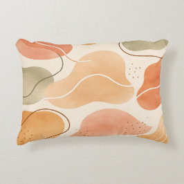 Boho Abstract Organic Shape Pillow - Earthy アクセントクッション