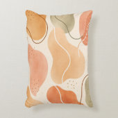 Boho Abstract Organic Shape Pillow - Earthy アクセントクッション (正面(垂直))