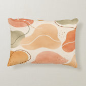 Boho Abstract Organic Shape Pillow - Earthy アクセントクッション (裏面)