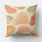 Boho Abstract Organic Shape Pillow - Earthy クッション (裏面)
