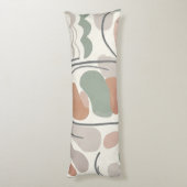 Boho Abstract Organic Shape Pillow - Earthy  ボディピロー (裏面 (縦))