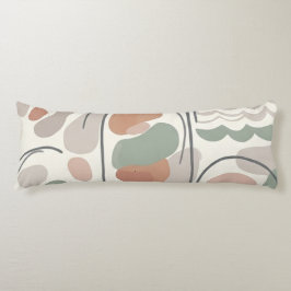 Boho Abstract Organic Shape Pillow - Earthy  ボディピロー