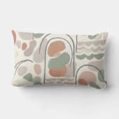 Boho Abstract Organic Shape Pillow - Earthy ランバークッション (裏面)