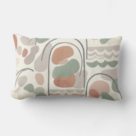 Boho Abstract Organic Shape Pillow - Earthy ランバークッション