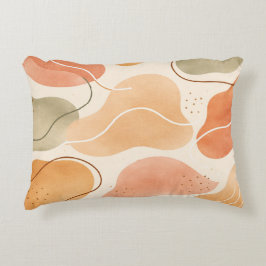 Boho Abstract Organic Shape Pillow - Earthy Terrac アクセントクッション