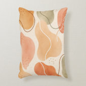 Boho Abstract Organic Shape Pillow - Earthy Terrac アクセントクッション (正面(垂直))