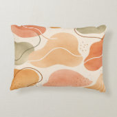 Boho Abstract Organic Shape Pillow - Earthy Terrac アクセントクッション (裏面)