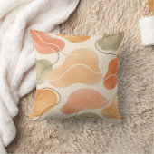Boho Abstract Organic Shape Pillow - Earthy Terrac クッション (ブランケット)