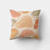 Boho Abstract Organic Shape Pillow - Earthy Terrac クッション (裏面)