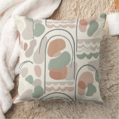 Boho Abstract Organic Shape Pillow - Earthy Terrac クッション (ブランケット)