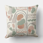 Boho Abstract Organic Shape Pillow - Earthy Terrac クッション (裏面)