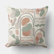 Boho Abstract Organic Shape Pillow - Earthy Terrac
