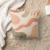 Boho Abstract Organic Shape Pillow - Earthy Terrac クッション (ブランケット)