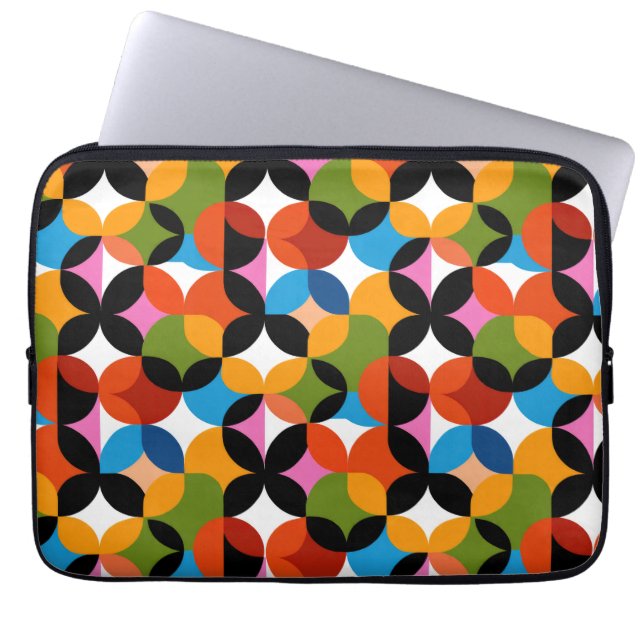 BOHO Abstract Pattern Colorful Mid Century Modern ラップトップスリーブ (正面)