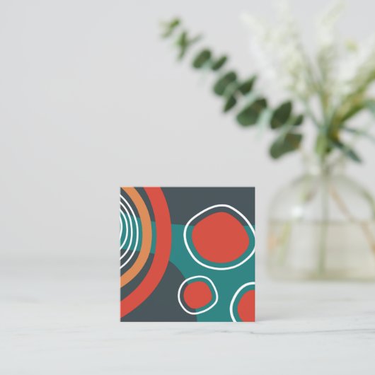 Boho abstract shapes art スクエア名刺 (スタンド正面)