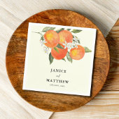 Boho Abstract Sketchy Orange Garden Wedding スタンダードカクテルナプキン