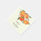 Boho Abstract Sketchy Orange Garden Wedding スタンダードカクテルナプキン (角)