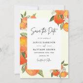Boho Abstract Sketchy Orange Garden Wedding セーブザデート (正面)