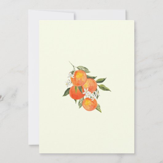 Boho Abstract Sketchy Orange Garden Wedding セーブザデート (裏面)