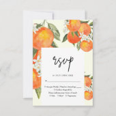 Boho Abstract Sketchy Orange Garden Wedding 出欠カード (正面)