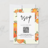 Boho Abstract Sketchy Orange Garden Wedding 出欠カード (正面)