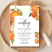 Boho Abstract Sketchy Orange Garden Wedding 招待状