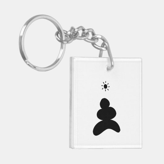 Boho abstract Stone and Sun キーホルダー (正面左)