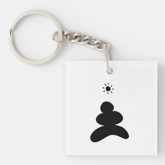 Boho abstract Stone and Sun キーホルダー (正面)