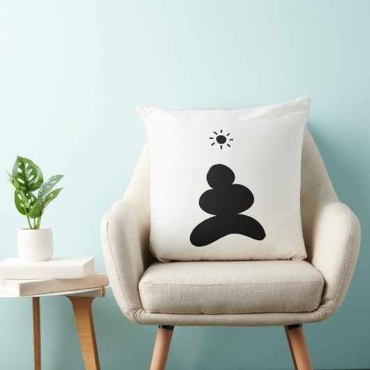 Boho abstract Stone and Sun クッション (椅子)