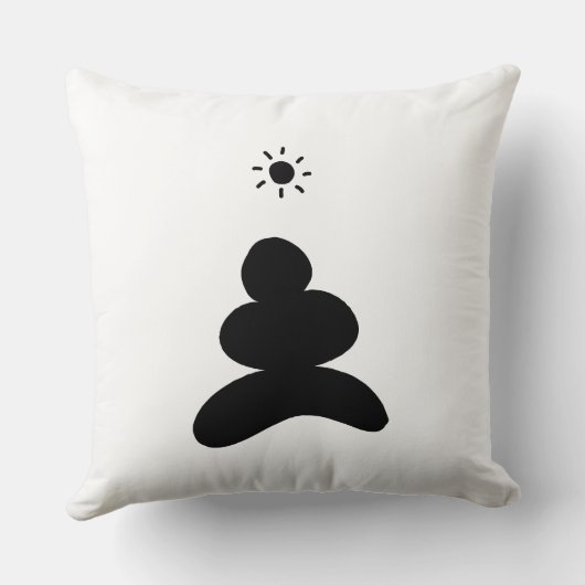 Boho abstract Stone and Sun クッション (裏面)